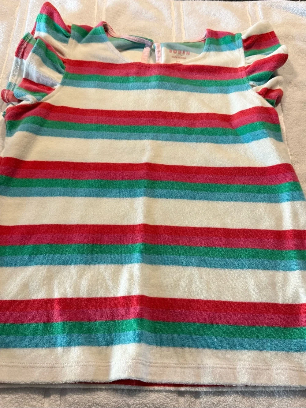 Boden Coastal Striped Two Piece Matching Set Pink Green White XS\2